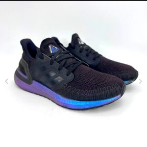 Adidas Ultraboost 20 Black Blue Violet Youth Sneaker Shoes EG4807 Size 6.5